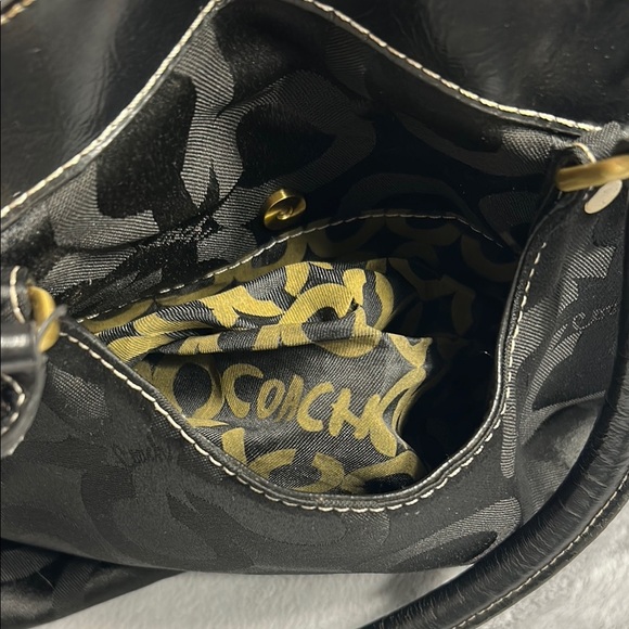 Coach Black Geometric Embossed Tote - Picture 9 of 9